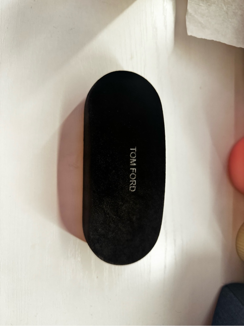 Tom Ford Black Velvet Eyewear Case with Logo